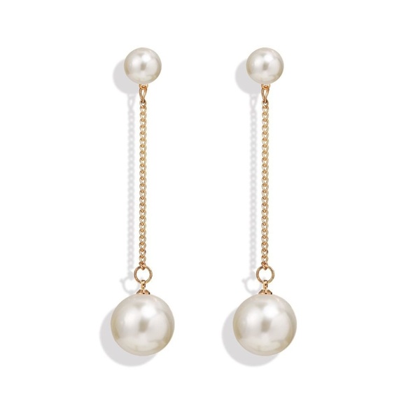 The Secret Pine Jewelry - *ALETHIA* Gold x Pearl Fashion Drop Earrings